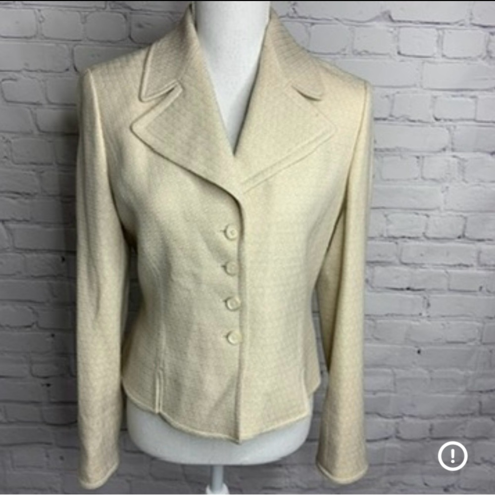ANN TAYLOR Cream Wool Blend Blazer 4